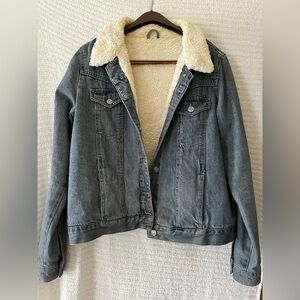 Denim Sherpa-Lined Jacket